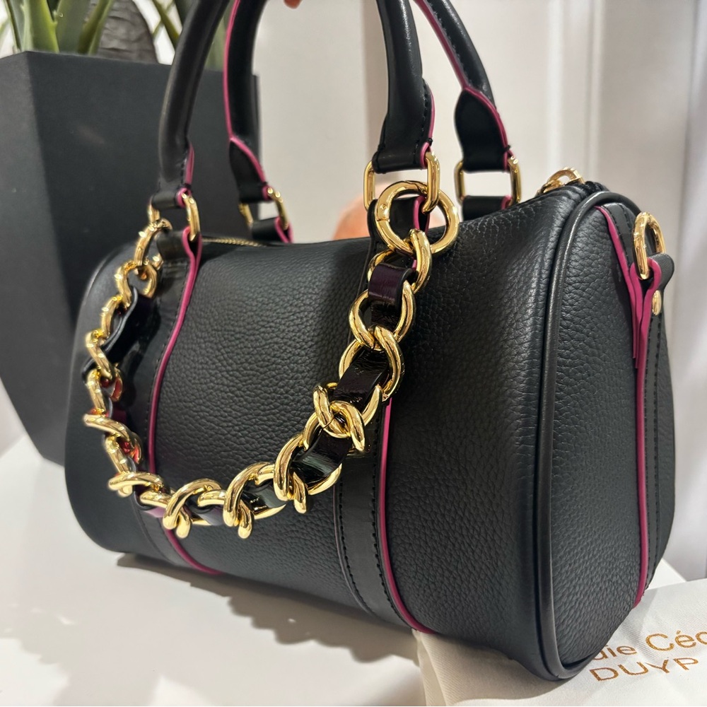 DUYP black Boston bag pink glazing